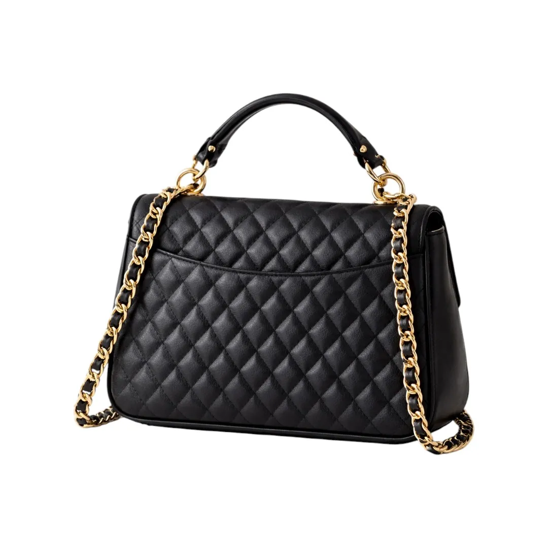 Newbags Discount Inc Black Quilted Shoulder Bag Bow Chain Purse - Image 2