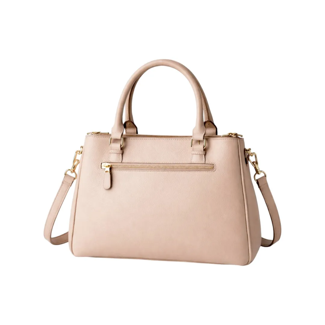Newbags Discount Inc Quilted Beige Satchel Handbag Luxury Style Bag - Image 3