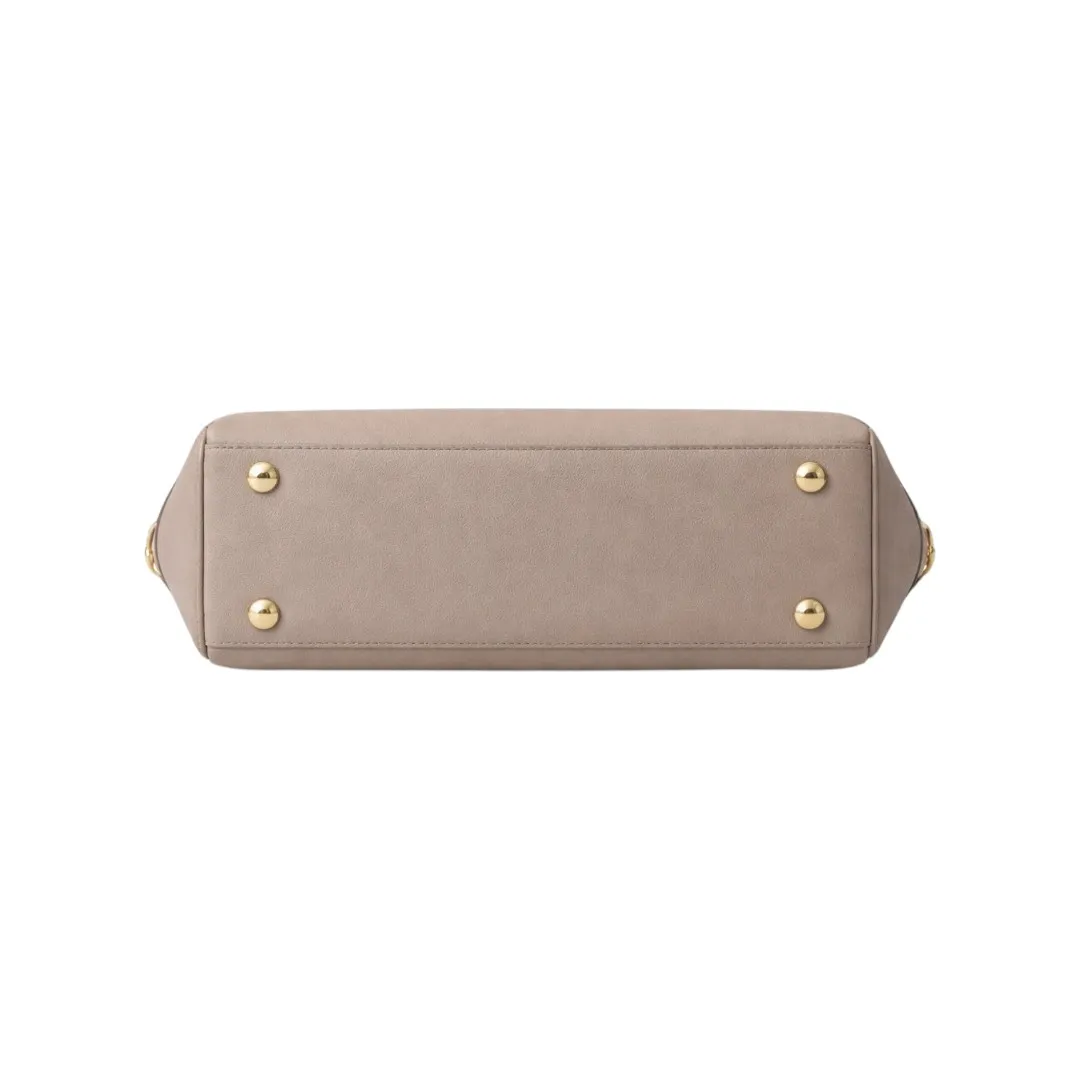 Newbags Discount Inc Taupe Shoulder Satchel Bag Tassel Handle Bag - Image 3